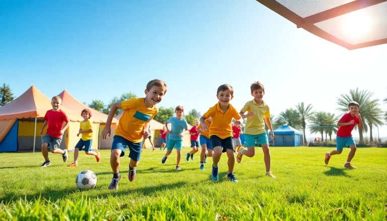 Boys enjoying Multi Sports Camps for Boys, engaging in soccer and basketball activities.