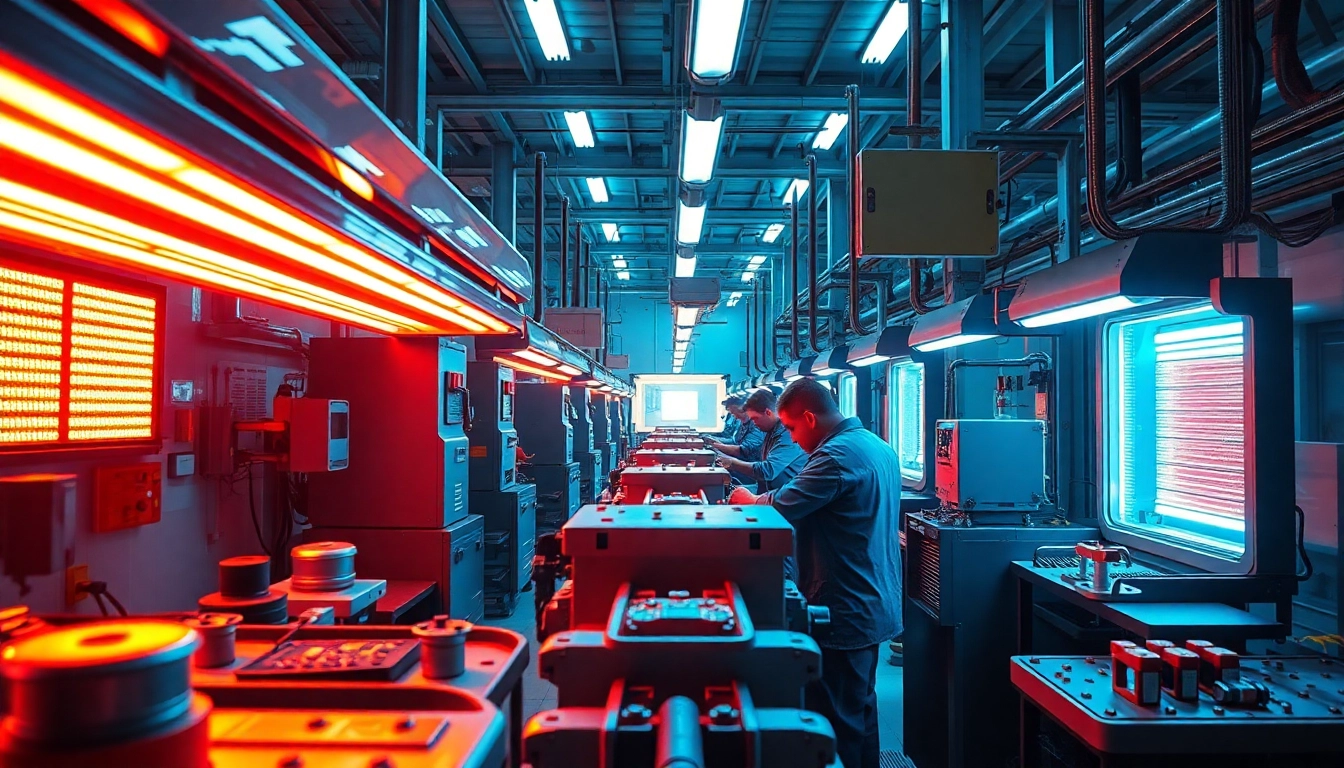 Enhance efficiency with ir paint curing lamps used in an industrial workspace for optimal results.