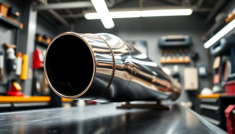 Examine the robust downpipe b58 highlighting its polished stainless steel design and finishing.