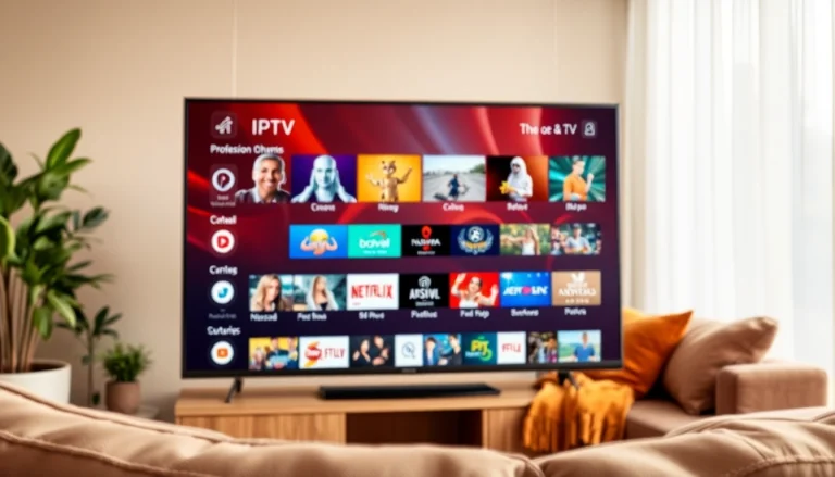 Compra IPTV y disfruta de transmisiones en vivo en tu sala de estar moderna.